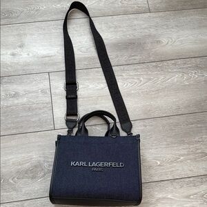 Karl Lagerfeld Womens Black and Blue cross body  Bag